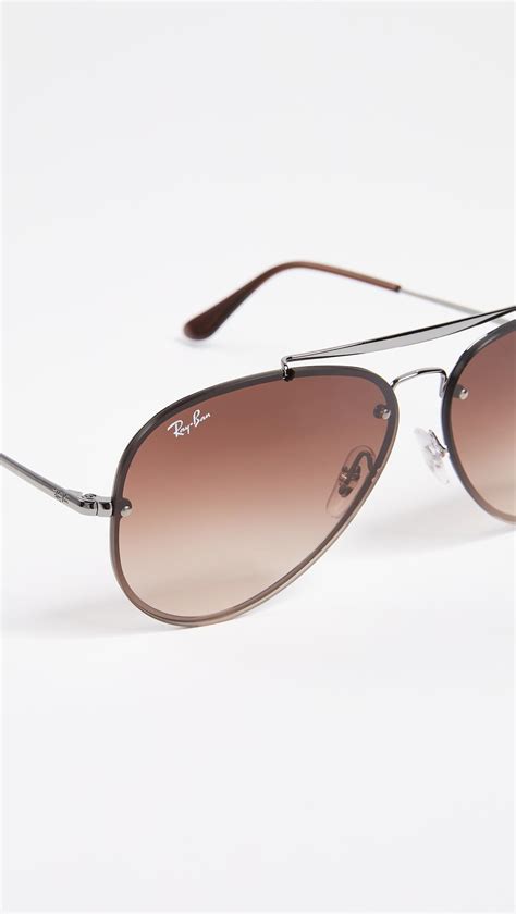 ray-ban women's blaze flat lens pilot aviator sunglasses|blaze double bridge ray ban.